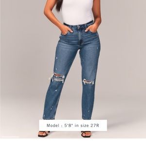 Abercrombie and Fitch Distressed High Rise Mom Jeans
